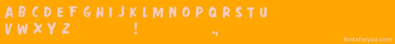 Fast Action Font – Pink Fonts on Orange Background