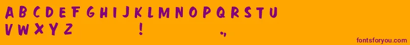 Fast Action Font – Purple Fonts on Orange Background