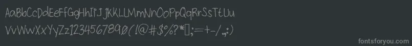 フォントKittypethin – 黒い背景に灰色の文字
