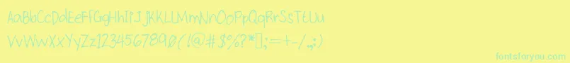 Więcej informacji o czcionce Kittypethin Czcionka Kittypethin – zielone czcionki na żółtym tle