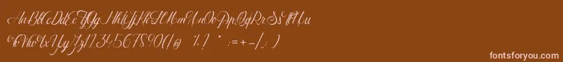 More about QuestionAndLove Font QuestionAndLove Font – Pink Fonts on Brown Background