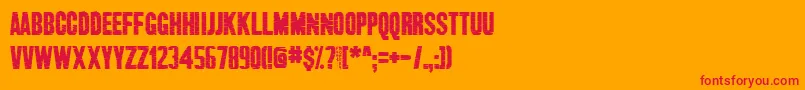 フォントChronicle – オレンジの背景に赤い文字