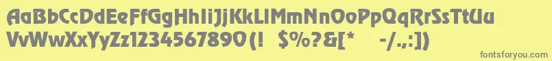 ToverlookLight Font – Gray Fonts on Yellow Background