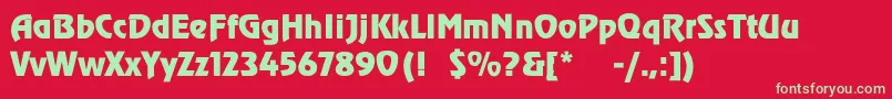 ToverlookLight Font – Green Fonts on Red Background
