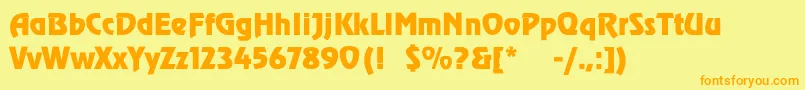 ToverlookLight Font – Orange Fonts on Yellow Background