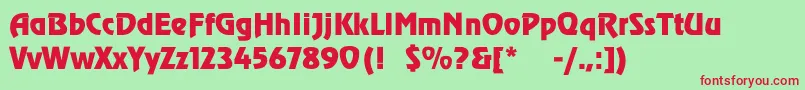 ToverlookLight Font – Red Fonts on Green Background