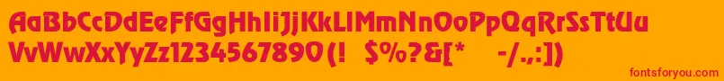 ToverlookLight Font – Red Fonts on Orange Background