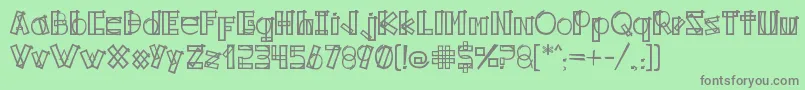 Kodyz-Schriftart – Graue Schriften auf grünem Hintergrund
