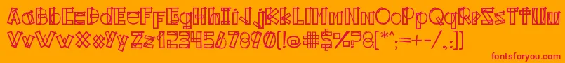 フォントKodyz – オレンジの背景に赤い文字