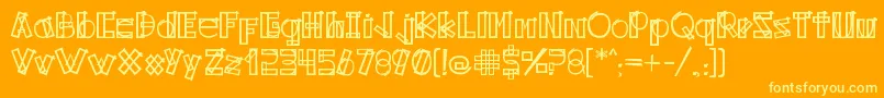 Kodyz Font – Yellow Fonts on Orange Background