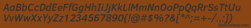 ClearSansMediumItalic Font – Black Fonts on Brown Background