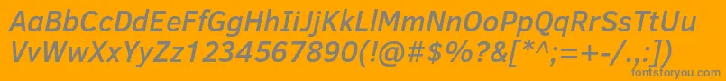 ClearSansMediumItalic Font – Gray Fonts on Orange Background