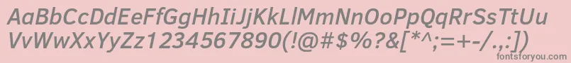 ClearSansMediumItalic Font – Gray Fonts on Pink Background