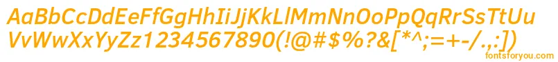 ClearSansMediumItalic Font – Orange Fonts on White Background