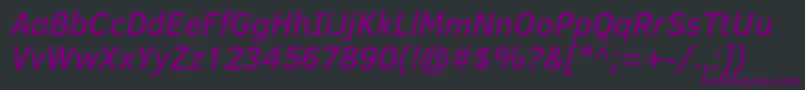ClearSansMediumItalic Font – Purple Fonts on Black Background