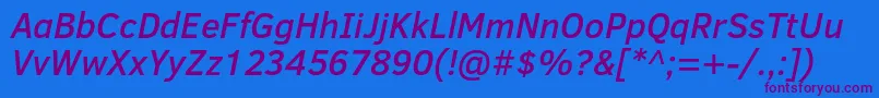 Шрифт ClearSansMediumItalic – фиолетовые шрифты на синем фоне