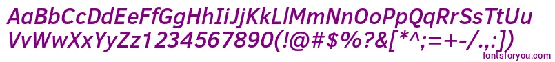 ClearSansMediumItalic Font – Purple Fonts on White Background