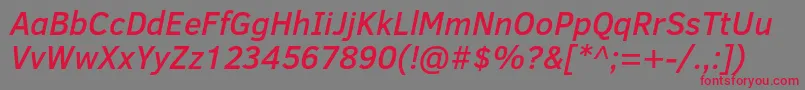 ClearSansMediumItalic Font – Red Fonts on Gray Background