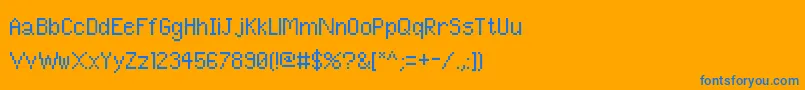 フォントPixelUnicode – オレンジの背景に青い文字