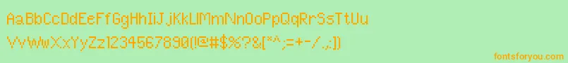 PixelUnicode Font – Orange Fonts on Green Background