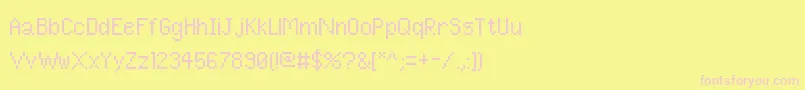 PixelUnicode Font – Pink Fonts on Yellow Background