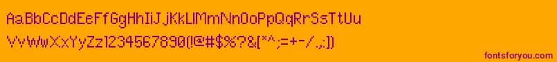 PixelUnicode Font – Purple Fonts on Orange Background