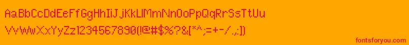 PixelUnicode Font – Red Fonts on Orange Background