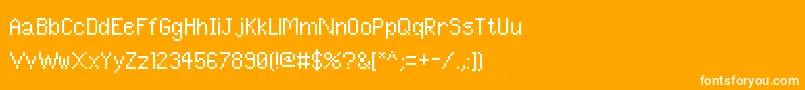 PixelUnicode Font – White Fonts on Orange Background