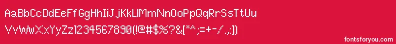 フォントPixelUnicode – 赤い背景に白い文字