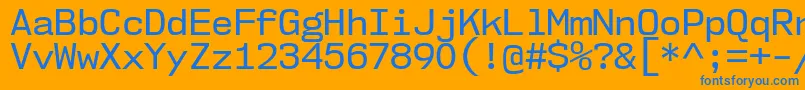 Police Nk57MonospaceNoRg – polices bleues sur fond orange