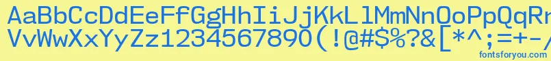 Nk57MonospaceNoRg Font – Blue Fonts on Yellow Background