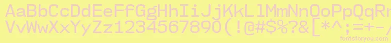Weitere Informationen zur Nk57MonospaceNoRg-Schriftart Nk57MonospaceNoRg-Schriftart – Rosa Schriften auf gelbem Hintergrund