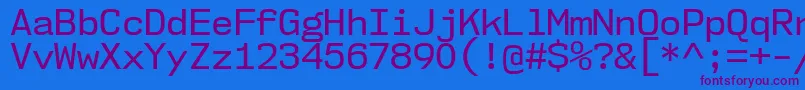 Nk57MonospaceNoRg Font – Purple Fonts on Blue Background