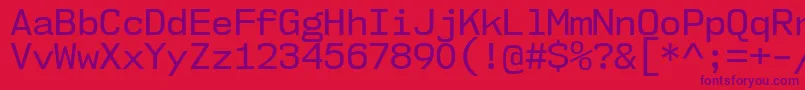 Nk57MonospaceNoRg Font – Purple Fonts on Red Background