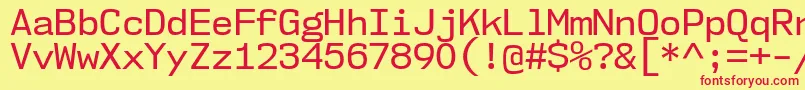 fuente Nk57MonospaceNoRg – Fuentes Rojas Sobre Fondo Amarillo