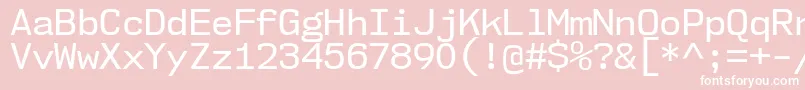 Weitere Informationen zur Nk57MonospaceNoRg-Schriftart Nk57MonospaceNoRg-Schriftart – Weiße Schriften auf rosa Hintergrund