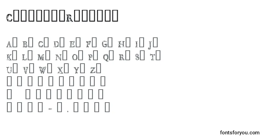 A fonte CfjungleRegular – alfabeto, números, caracteres especiais