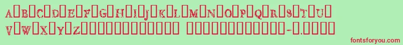 CfjungleRegular Font – Red Fonts on Green Background