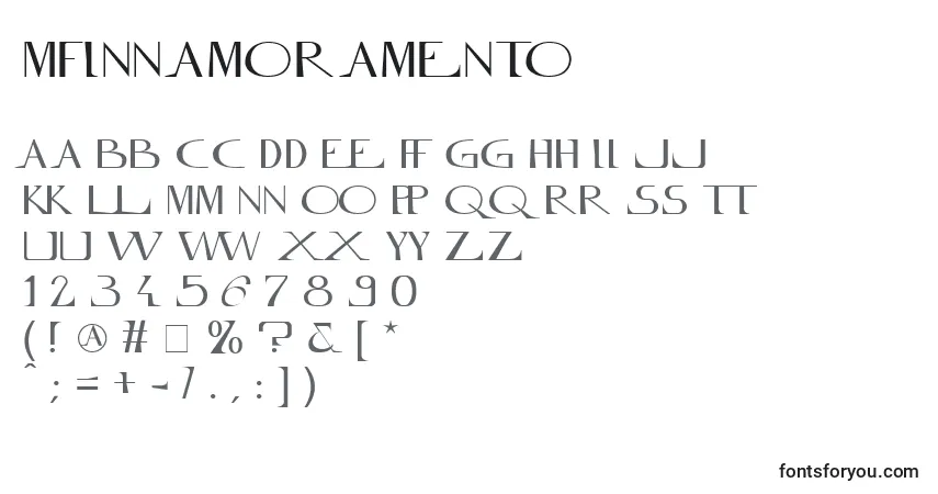 A fonte MfInnamoramento – alfabeto, números, caracteres especiais