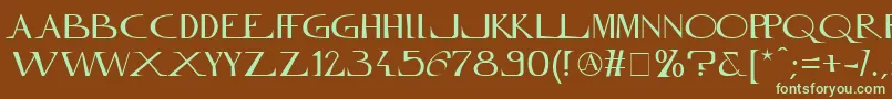 MfInnamoramento Font – Green Fonts on Brown Background