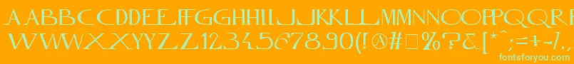 MfInnamoramento Font – Green Fonts on Orange Background