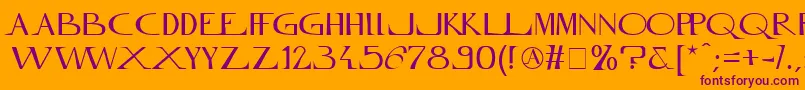 MfInnamoramento-Schriftart – Violette Schriften auf orangefarbenem Hintergrund