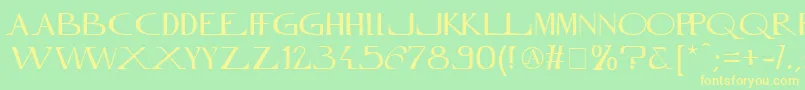 MfInnamoramento Font – Yellow Fonts on Green Background