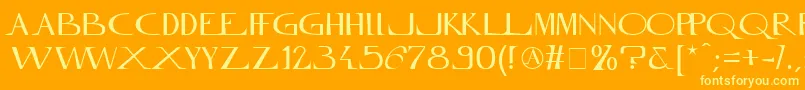 MfInnamoramento Font – Yellow Fonts on Orange Background