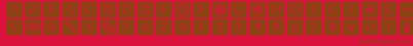 Romanacapsclassicsquares Font – Brown Fonts on Red Background