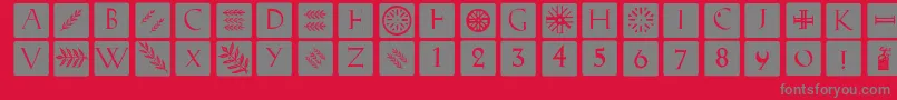Romanacapsclassicsquares Font – Gray Fonts on Red Background