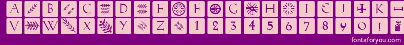 Romanacapsclassicsquares Font – Pink Fonts on Purple Background