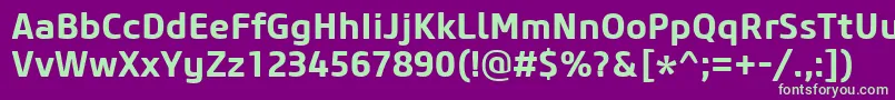 Шрифт CoreSansM65Bold – зелёные шрифты на фиолетовом фоне