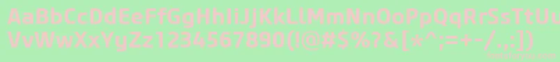 CoreSansM65Bold Font – Pink Fonts on Green Background
