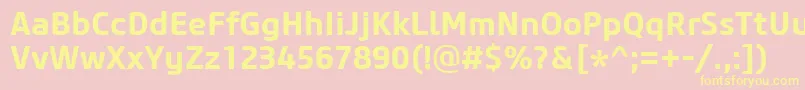 CoreSansM65Bold Font – Yellow Fonts on Pink Background